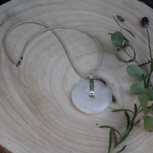 Kette mit Bergkristall 5cm Cliphalter 925 Silber