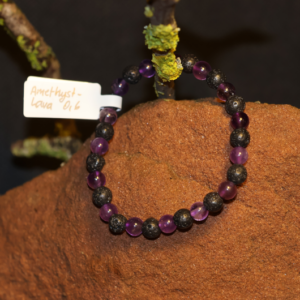 Amethyst / Lava Armband 0,6cm