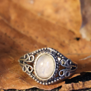 Ring mit Bergkristall größenverstellbar Messing