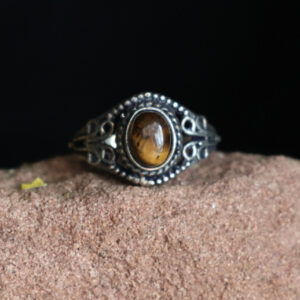 Ring mit Tigerauge größenverstellbar Messing