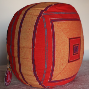 Meditationskissen Yoga & Yogini rot/orange Patchwork