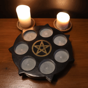 Teelichthalter Speckstein Pentagramm 25cm